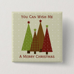 Button voor kerstbomen in Calico