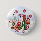 Button voor kerstmis van Monogram A (Voorkant)