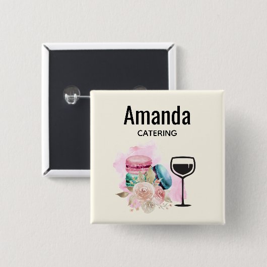 Button voor kleurrijke Macarons en Waterverf van w (Voorkant /achterkant)