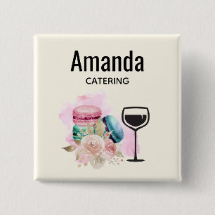 Button voor kleurrijke Macarons en Waterverf van w