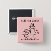 Button voor mama en mij (Namen aanpassen) (Voorkant /achterkant)