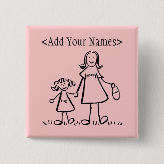 Button voor mama en mij (Namen aanpassen) (Voorkant)