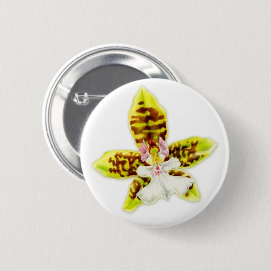 Button voor orchidee-bloemenkunst (Voorkant /achterkant)