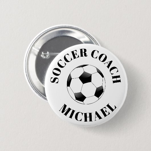 Button voor persoonlijke Voetbal coach (Voorkant /achterkant)