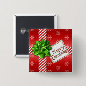 Button voor rode, witte kerst met snowflakes (Voorkant /achterkant)