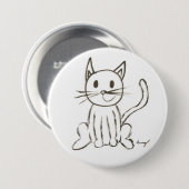 Button voor ronde Kat, geverfd (Voorkant /achterkant)