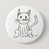 Button voor ronde Kat, geverfd (Voorkant)