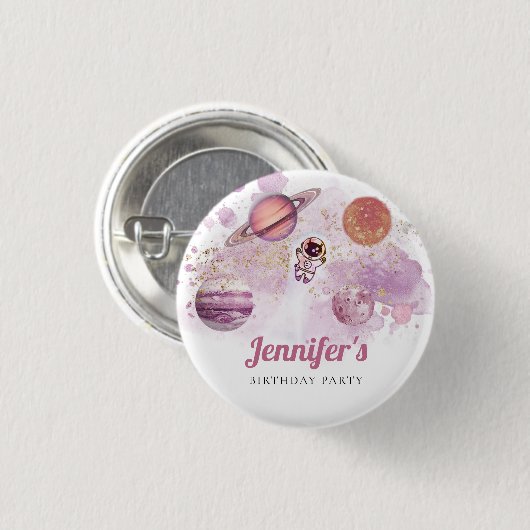 Button voor ultraperifeer ruimteroze raketten (Voorkant /achterkant)