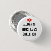 Button voor waarschuwingen voor allergie (Voorkant /achterkant)