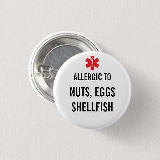 Button voor waarschuwingen voor allergie (Voorkant /achterkant)