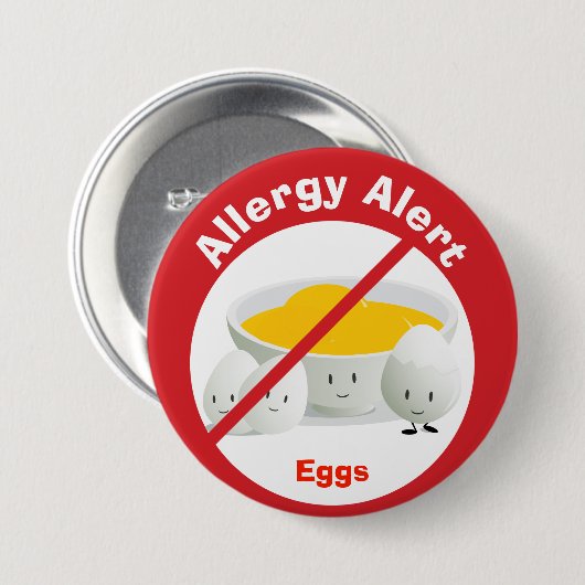 Button voor waarschuwingen voor allergie | Eieren (Voorkant /achterkant)