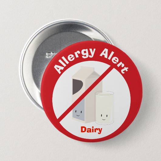 Button voor waarschuwingen voor allergie | Melk (Voorkant /achterkant)
