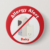 Button voor waarschuwingen voor allergie | Melk (Voorkant)