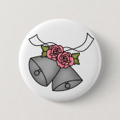 Button voor weddenschappen met roze rozen (Voorkant)