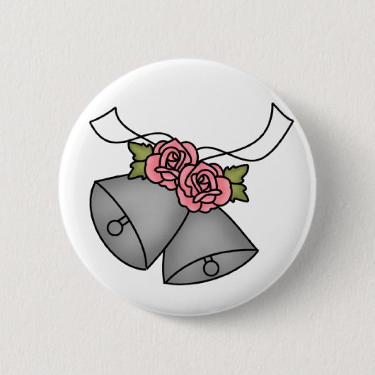 Button voor weddenschappen met roze rozen (Voorkant)