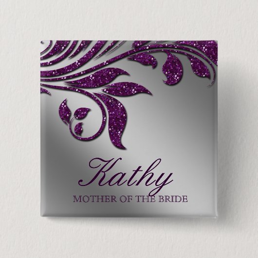 Button voor weddenschapsnaam Leaf Sparkle Paars Si (Voorkant)