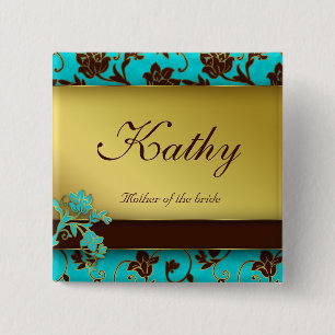 Button voor weddenschapsnamen Gold Floral BB 2