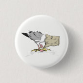 Button voor zeegleeuw | Funny Bird Illustration (Voorkant)