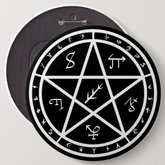 Button voor zegels - wit op zwart (Voorkant /achterkant)