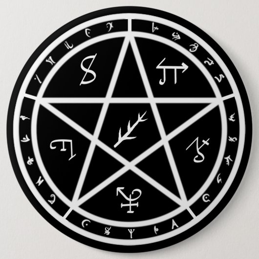 Button voor zegels - wit op zwart (Voorkant)