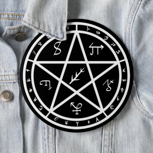 Button voor zegels - wit op zwart (In situ)