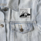 Button voor zwart-wit Basset Hound (In situ)