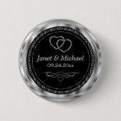 Button voor zwarte en metaalzilverSjabloon (Voorkant)