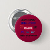 Button vooroordeel stoppen (donkerrood) (Voorkant /achterkant)