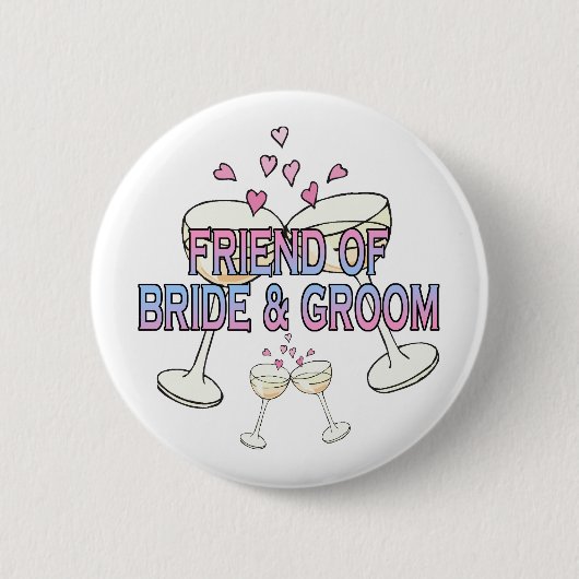 Button: Vriend van bruid & bruidegom Ronde Button 5,7 Cm (Voorkant)