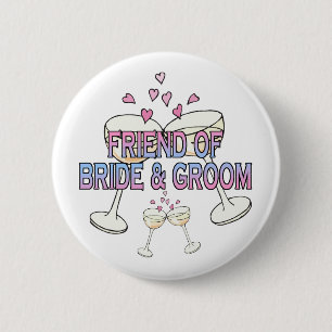 Button: Vriend van bruid & bruidegom Ronde Button 5,7 Cm