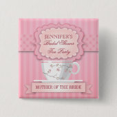 Button Vrijgezellenfeest van roze theepartij (Voorkant)