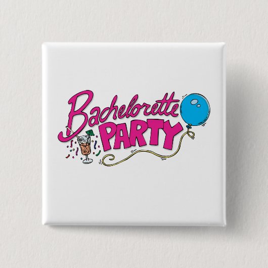 Button: vrijgezellenfeest vierkante button 5,1 cm (Voorkant)