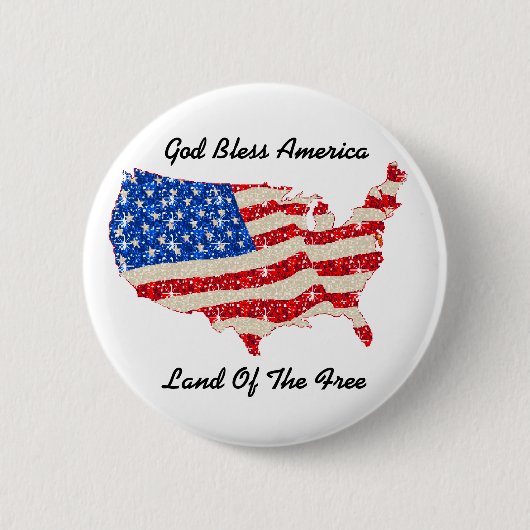 Button VS Vlag God Bless Amerika (Voorkant)