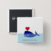 Button walvis Valentijnsdag (Voorkant /achterkant)