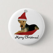 Button Weihnachten "Airedale Terrier" (Voorkant)