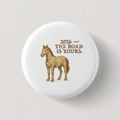 Button with motivational text and horse (Voorkant)