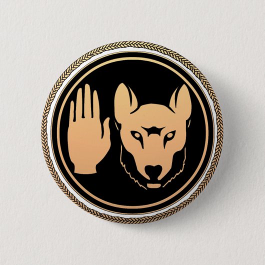 Button Wolf Native Art Metis Flag (Voorkant)