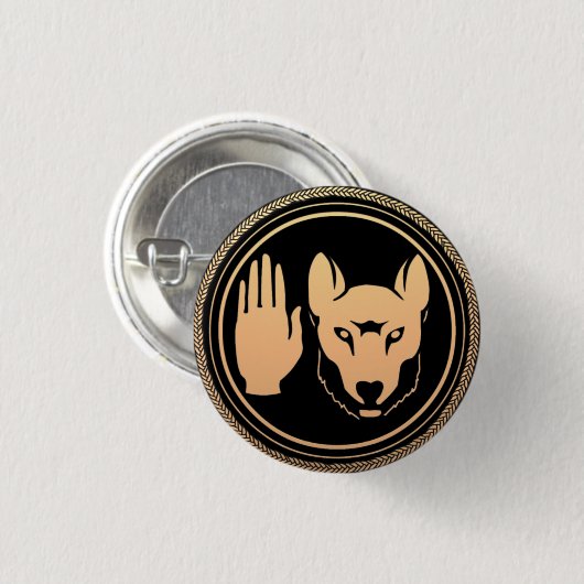 Button Wolf Native Art Metis Flag (Voorkant /achterkant)