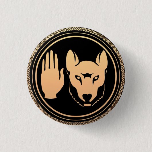 Button Wolf Native Art Metis Flag (Voorkant)