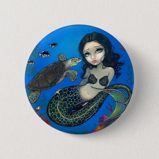 Button "Zee Turtle Mermaid" (Voorkant)