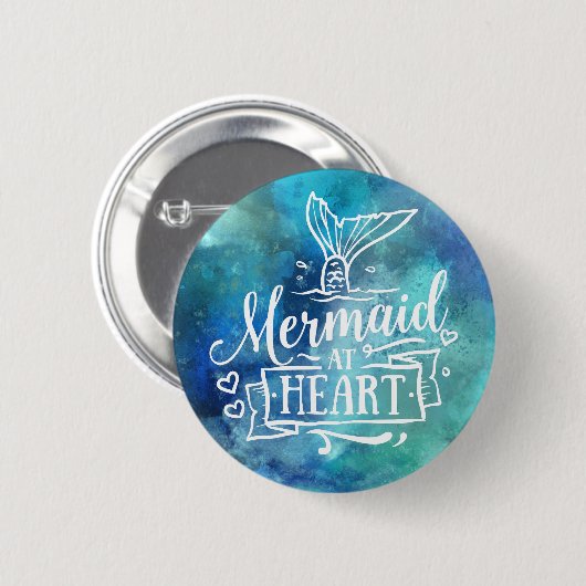 Button - Zeemeermin op hart (Voorkant /achterkant)