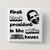 Button Zwart President Witte Huis (Voorkant)