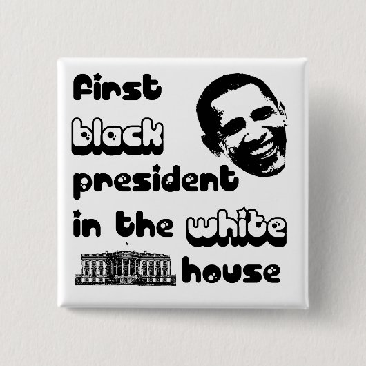 Button Zwart President Witte Huis (Voorkant)