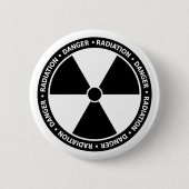 Button zwart-wit radiatiesymbool (Voorkant)