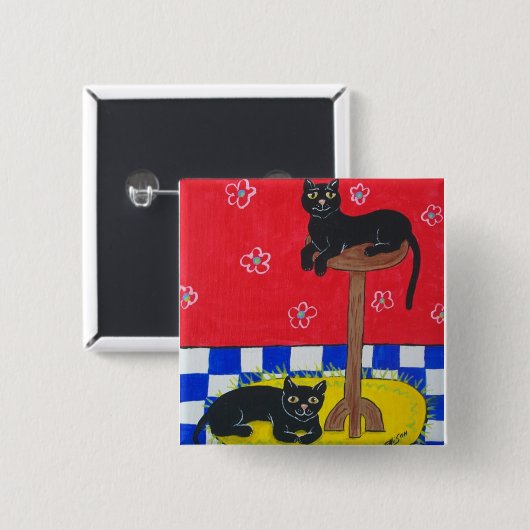 Button zwarte katten (Voorkant /achterkant)