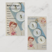  Buttonnen, Betty's Vintage Visitekaartje (Voorkant / Achterkant)