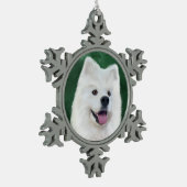 Buttonnen de Samojeed Tin Sneeuwvlok Ornament (Links)