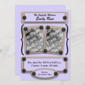 Buttonnen en beugels van lavendel aankondiging (Voorkant / Achterkant)