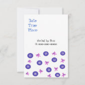 Buttonnen en Bows Birthday Uitnodiging (Achterkant)