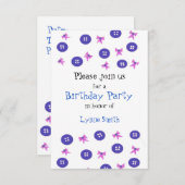 Buttonnen en Bows Birthday Uitnodiging (Voorkant / Achterkant)